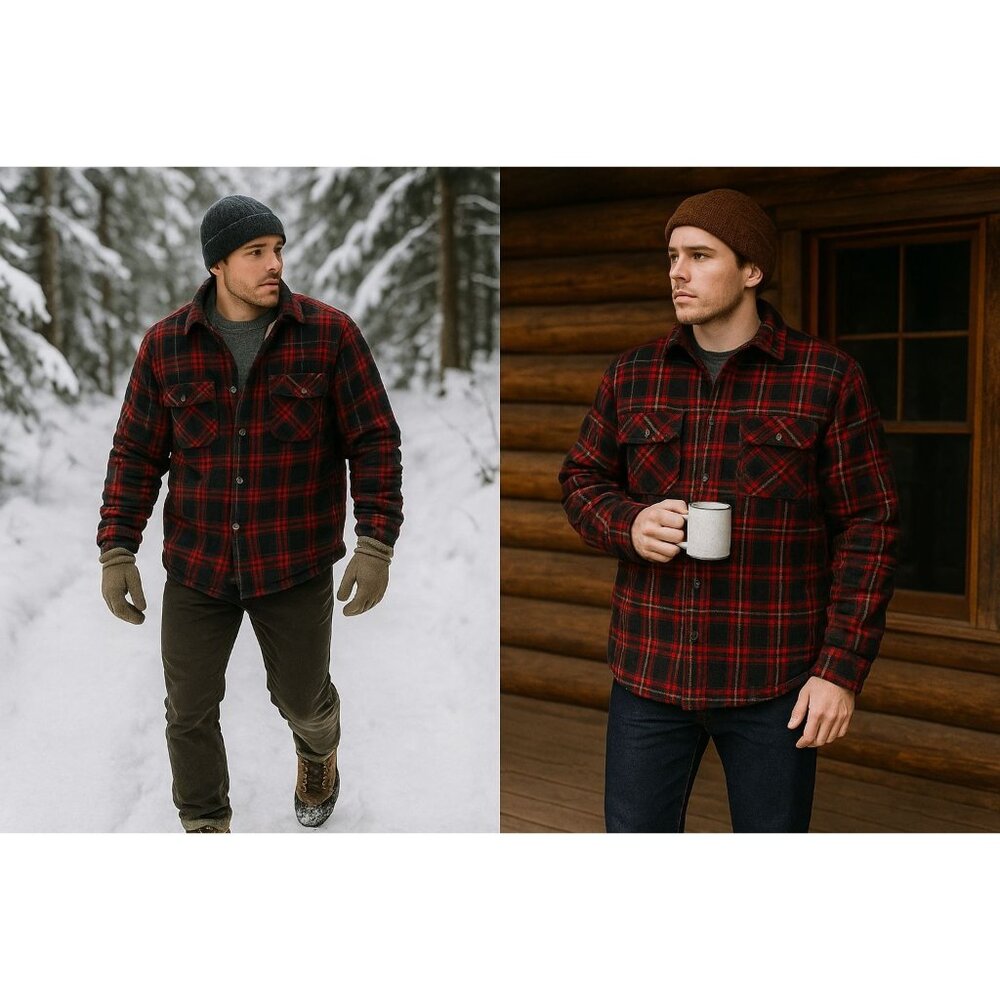 Big Mac Men Sherpa-Lined 2XLT Flannel Jacket Red/Black VTG Americana Gorpcore